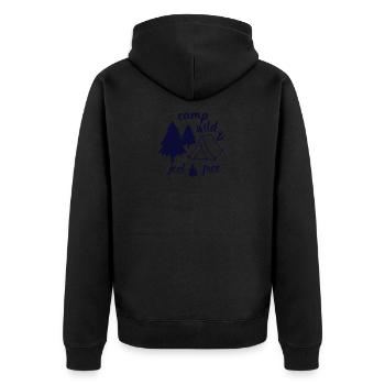 Camping Campfire Tshirt vintage bleu - Veste à capuche bio Premium Unisexe - noir - Dos - Nico (187cm)