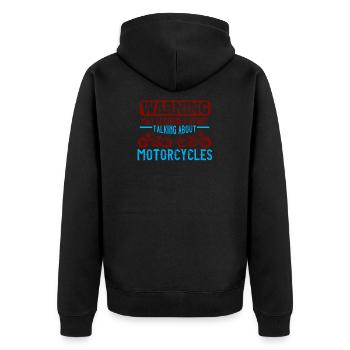 Biker motorcycle - Unisex Premium Organic Zip Hoodie - black - Back - Nico (187cm)