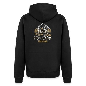 Matthew 17:20 Jesus Christ Cross Gift - Unisex Premium Organic Zip Hoodie - black - Back - Nico (187cm)