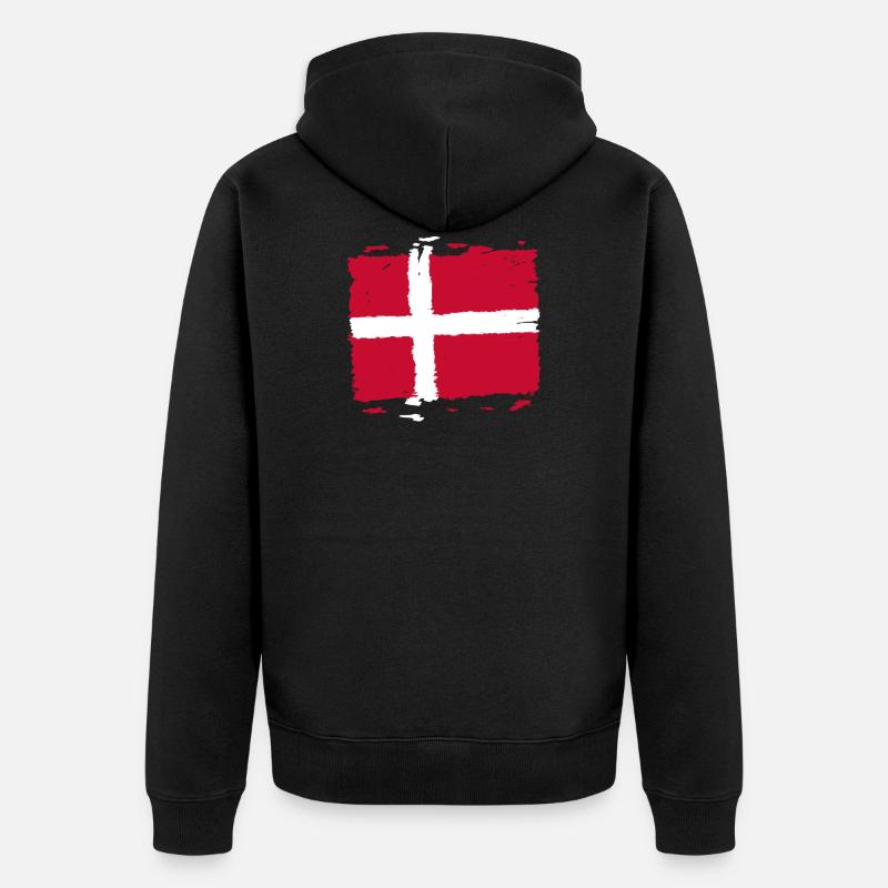 Drapeau du Danemark - Drapeau du marché du Danemark - Veste à capuche bio Premium Unisexe - noir