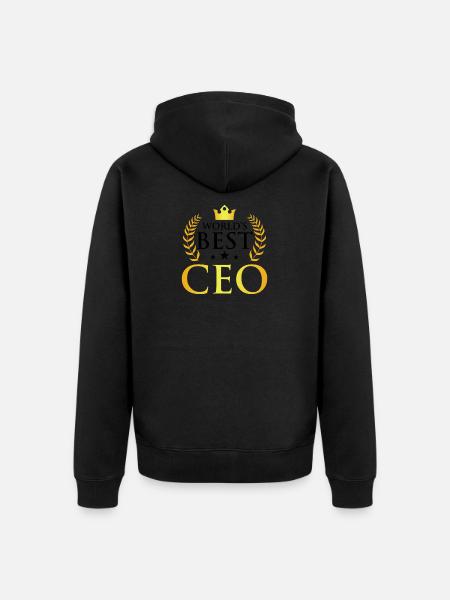 Best CEO Design in Gold - Unisex Premium Organic Zip Hoodie - black