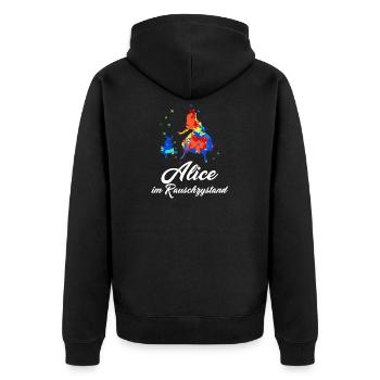 Alice in the Rauschzystand - Unisex Premium Organic Zip Hoodie - black - Back - Nico (187cm)