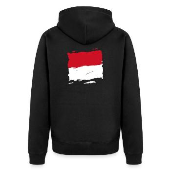Monaco drapeau - Monaco flag - flag - Unisex Premium Organic Zip Hoodie - black - Back - Nico (187cm)