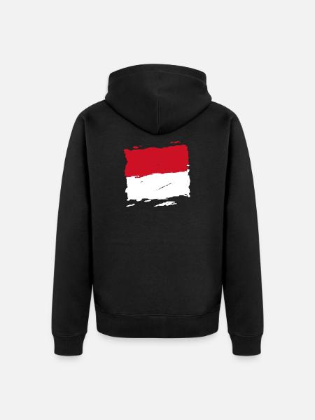 Monaco drapeau - Monaco flag - flag - Unisex Premium Organic Zip Hoodie - black