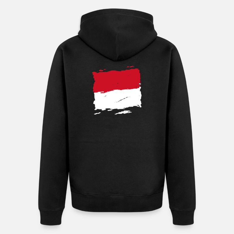 Monaco drapeau - Monaco Flagge - flag - Unisex Premium Bio Zip Hoodie - Schwarz