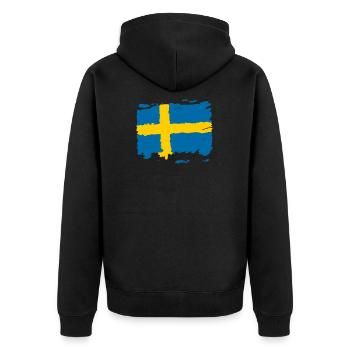 Sverige flag - Sweden flag - Sweden flag - Unisex Premium Organic Zip Hoodie - black - Back - Nico (187cm)