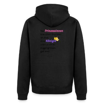 Nur Prinzessinnen brauchen Stunden im Bad... - Unisex Premium Bio Zip Hoodie - Schwarz - Hinten - Nico (187cm)