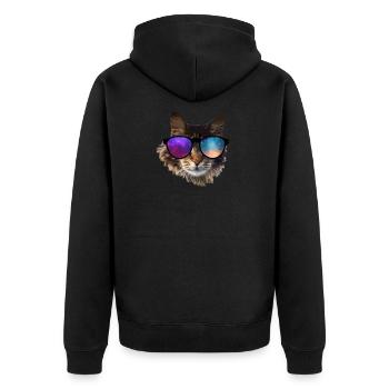 chat - Veste à capuche bio Premium Unisexe - noir - Dos - Nico (187cm)