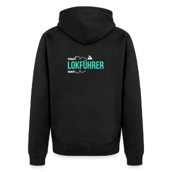 Once a train driver, always a train driver - Unisex Premium Organic Zip Hoodie - black - Back - Nico (187cm)