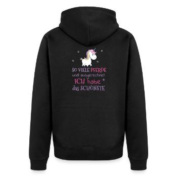 J’ai le plus beau cheval - Veste à capuche bio Premium Unisexe - noir - Dos - Nico (187cm)