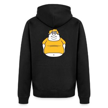 kreis ball mann fett dick clipart comic cartoon lu - Unisex Premium Bio Zip Hoodie - Schwarz - Hinten - Nico (187cm)
