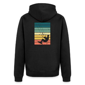 Kitesurfen - Kiteboard Kite Surfen Surfer Geschenk - Unisex Premium Bio Zip Hoodie - Schwarz - Hinten - Nico (187cm)