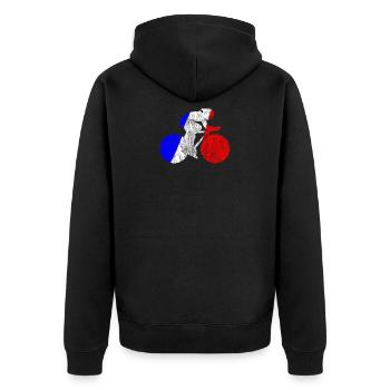 Cycling cycling race France flag cycling cyclist - Unisex Premium Organic Zip Hoodie - black - Back - Nico (187cm)