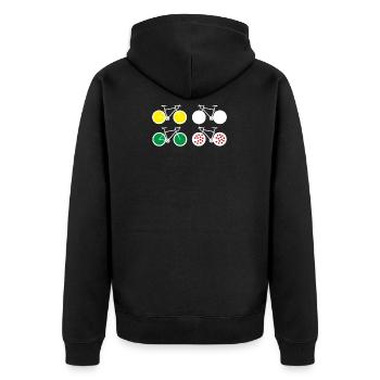 France cycling race tour cycling racing bike jerseys - Unisex Premium Organic Zip Hoodie - black - Back - Nico (187cm)