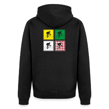 France cycling cycling race jerseys road bike - Unisex Premium Organic Zip Hoodie - black - Back - Nico (187cm)