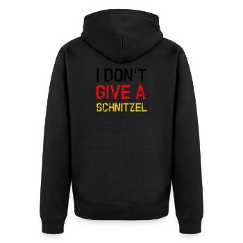 Schnitzel - German Germany Funny Gift - Unisex Premium Organic Zip Hoodie - black - Back - Nico (187cm)