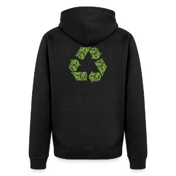 Recycler les feuilles d'arbres Nature Durable I Gift - Veste à capuche bio Premium Unisexe - noir - Dos - Nico (187cm)