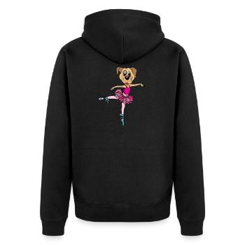 Ballerina dog at the dancing - Unisex Premium Organic Zip Hoodie - black - Back - Nico (187cm)