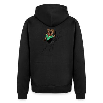 Dog goes hiking - Unisex Premium Organic Zip Hoodie - black - Back - Nico (187cm)