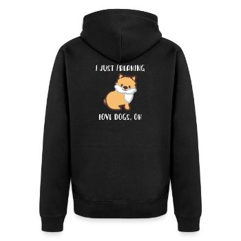 Hund - Hunde - Hunde T-Shirt - I love Dogs - Unisex Premium Bio Zip Hoodie - Schwarz - Hinten - Nico (187cm)