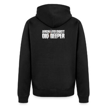 Archeology retro bone - Unisex Premium Organic Zip Hoodie - black - Back - Nico (187cm)