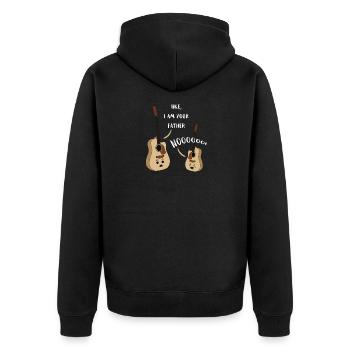 Uke I Am Your Father T Shirt Ukulele Guitar Music - Unisex Premium Bio Zip Hoodie - Schwarz - Hinten - Nico (187cm)