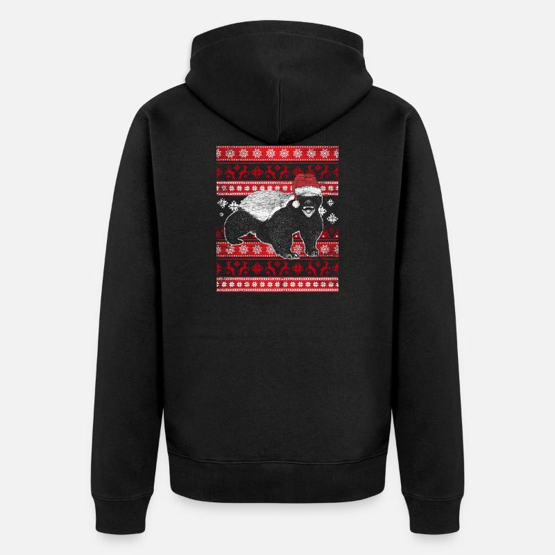 Ugly Christmas Honigdachs - Veste à capuche bio Premium Unisexe - noir