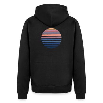 Sunset gift art circle sunrise - Unisex Premium Organic Zip Hoodie - black - Back - Nico (187cm)