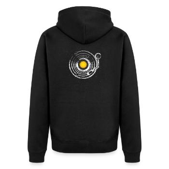 Turntable - Solar System Space Music Vinyl DJ - Unisex Premium Organic Zip Hoodie - black - Back - Nico (187cm)