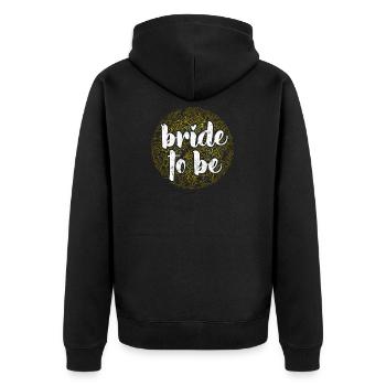 Braut als Design geschenk - Unisex Premium Bio Zip Hoodie - Schwarz - Hinten - Nico (187cm)