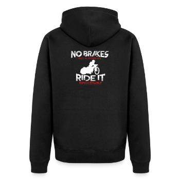 Speedway - Unisex Premium Bio Zip Hoodie - Schwarz - Hinten - Nico (187cm)