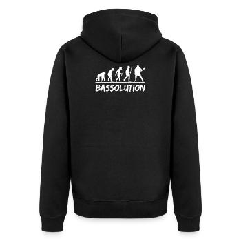 Music Bassolution Evolution Bass Guitar - Unisex Premium Organic Zip Hoodie - black - Back - Nico (187cm)