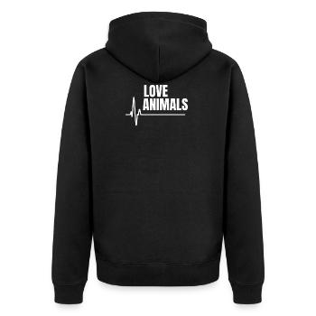 Cadeau animal de protection des animaux - Veste à capuche bio Premium Unisexe - noir - Dos - Nico (187cm)