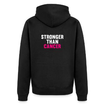 Stärker als Krebs! - Geschenk - Unisex Premium Bio Zip Hoodie - Schwarz - Hinten - Nico (187cm)