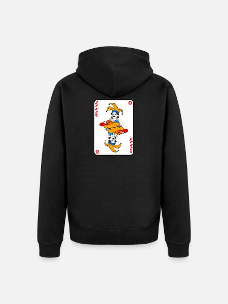 Joker playing card - Unisex Premium Organic Zip Hoodie - black