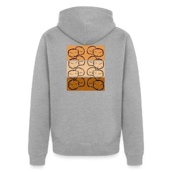 Rétro tofu - Veste à capuche bio Premium Unisexe - gris chiné - Dos - Nico (187cm)
