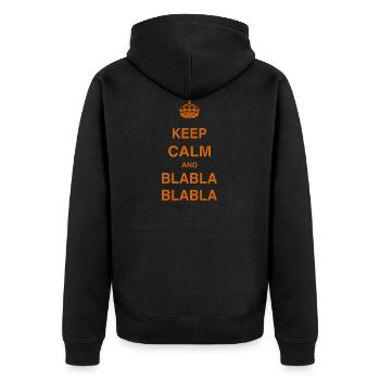keep Calm - Unisex Premium Organic Zip Hoodie - black - Back - Nico (187cm)