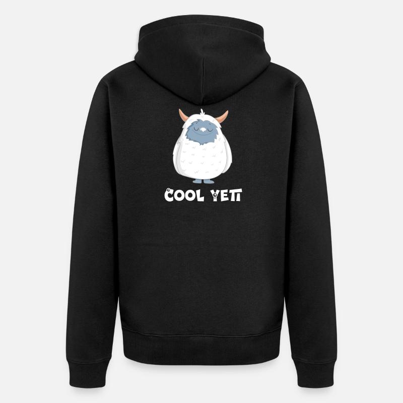 Cool Yeti - Unisex Premium Bio Zip Hoodie - Schwarz