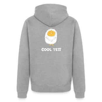 Cool Yeti - Unisex Premium Bio Zip Hoodie - Grau meliert - Hinten - Nico (187cm)