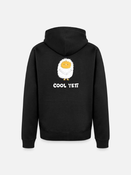 Cool Yeti - Unisex Premium Organic Zip Hoodie - black