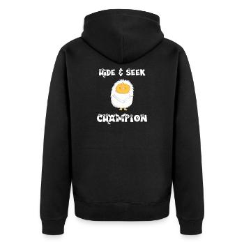 Hide and SeekYeti - Unisex Premium Organic Zip Hoodie - black - Back - Nico (187cm)