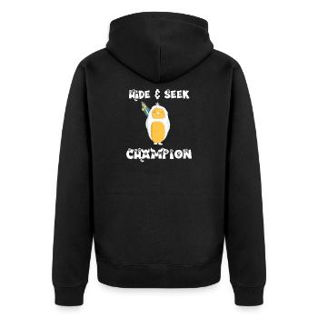 Hide and Seek - Unisex Premium Organic Zip Hoodie - black - Back - Nico (187cm)