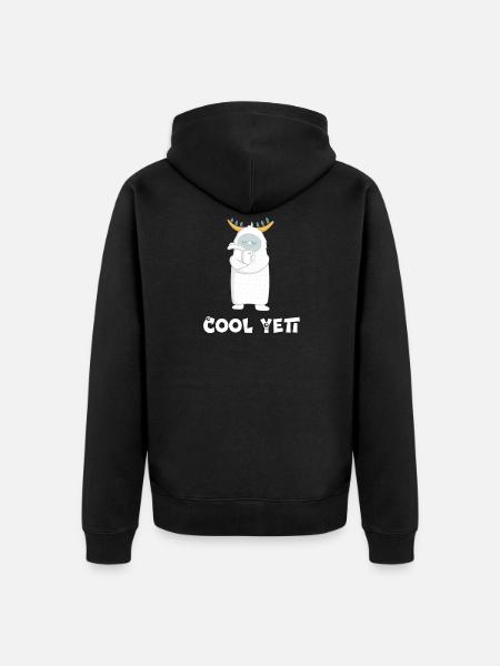 Cool Yeti - Unisex Premium Organic Zip Hoodie - black