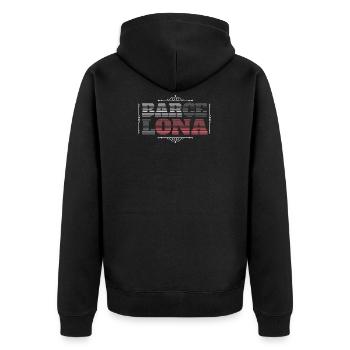Barcelona - Unisex Premium Organic Zip Hoodie - black - Back - Nico (187cm)
