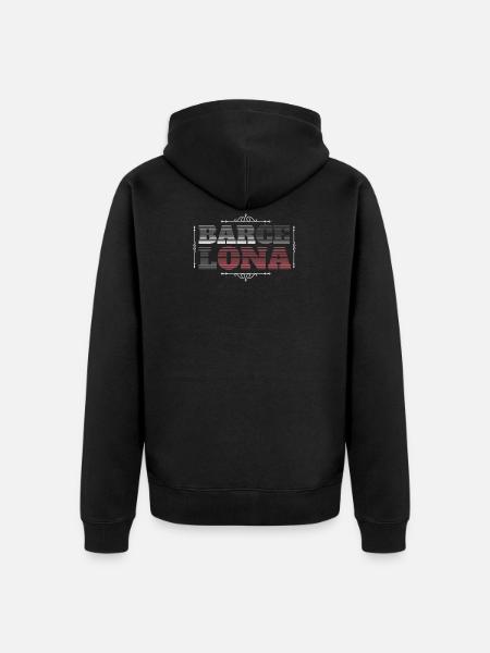 Barcelona - Unisex Premium Bio Zip Hoodie - Schwarz