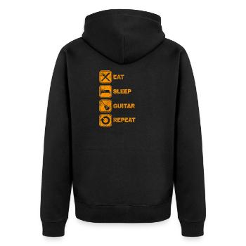Mangez le sommeil Répétez la guitare Répétez l'idée du cadeau - Veste à capuche bio Premium Unisexe - noir - Dos - Nico (187cm)