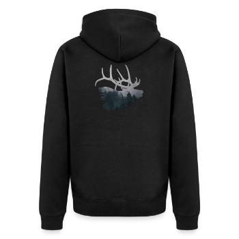 Moose Scandinavia Gift Hunter Deer Antler - Unisex Premium Organic Zip Hoodie - black - Back - Nico (187cm)