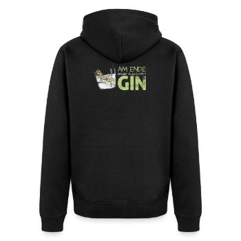 Gin Tonic - Unisex Premium Bio Zip Hoodie - Schwarz - Hinten - Nico (187cm)