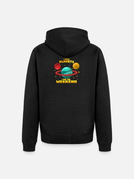 planet - Unisex Premium Organic Zip Hoodie - black