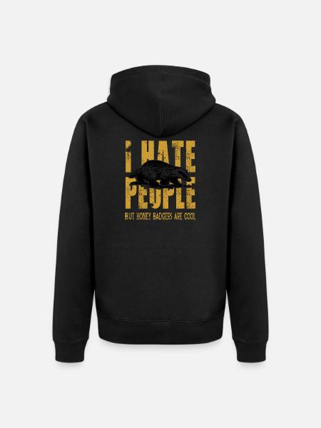 Honig Dachs - Unisex Premium Bio Zip Hoodie - Schwarz